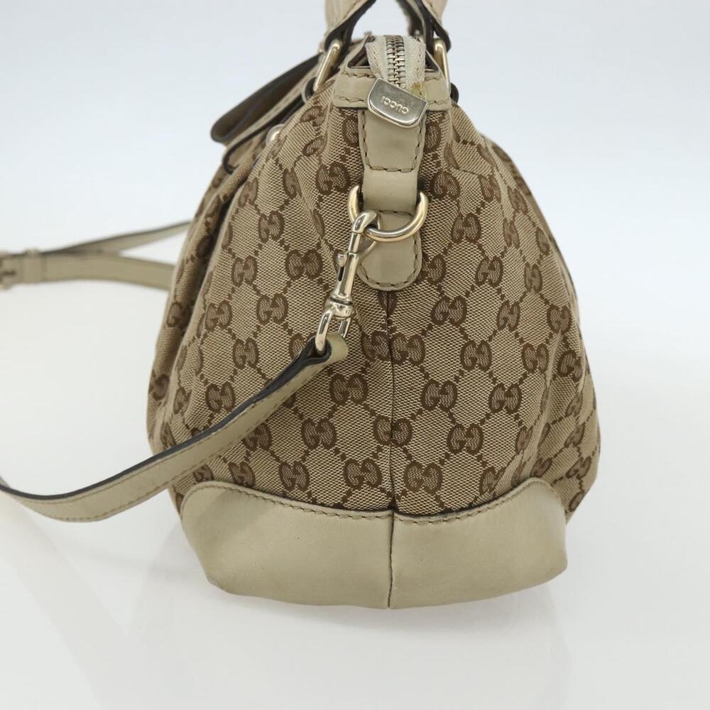 GUCCI GG Canvas Hand Bag 2way Beige Gold 247902 Auth 151442 - Picture 4 of 16